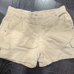 Women’s Light Khaki Tan Cargo Shorts Sz 16 Falls Creek 