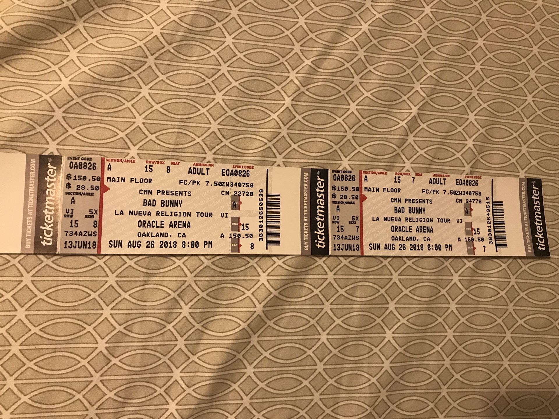 Bad Bunny Concert tickets @Oracle in Oakland 8/26