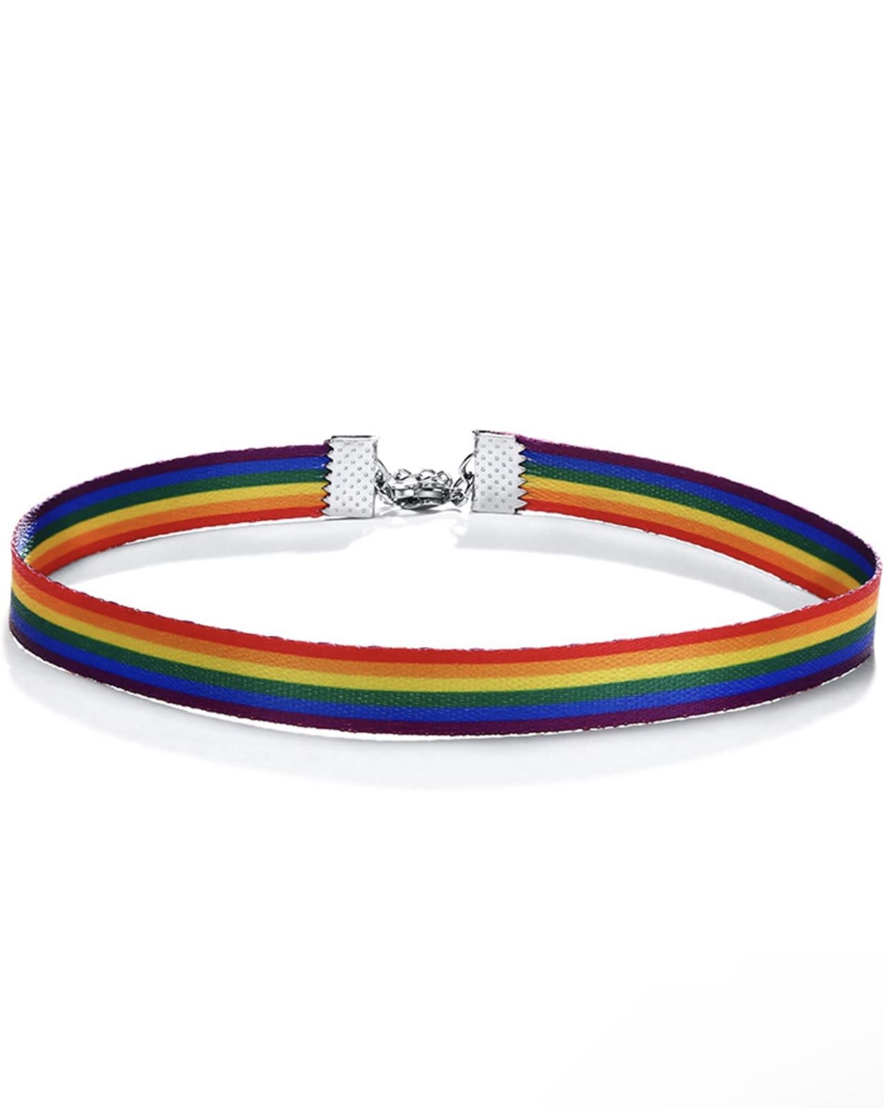Rainbow Ribbon Choker Necklace  Dual-use Chokers 2-layered Bracelet Adjustable