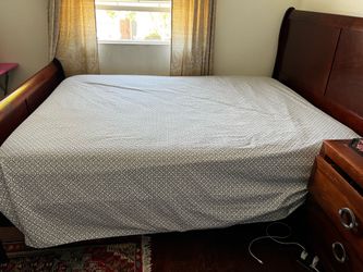Queen bed and nightstand