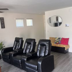 Downsizing Sale! Faux Leather Recliner Couch! (Non-Motorized) 