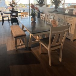 Grey/beige 6PC Dining Table Set