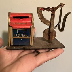 Vintage Stamp Mailbox Holder And Mail Scale