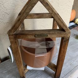 Hearth & Hand By Magnolia Terracotta Pot And Wooden House Plant Stand