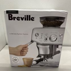 Breville the barista espresso with 15 bars of pressure milk frother integrated grinder floor model 