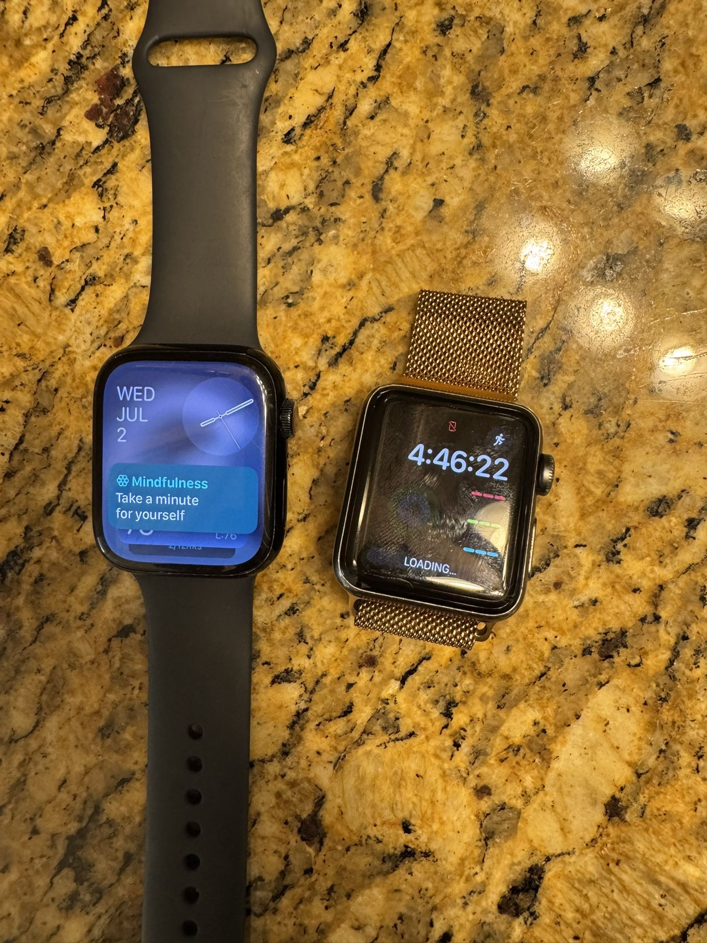Apple Watch Series 7 45MM With GPS + Cellular And Apple Watch Series 3 38mm
