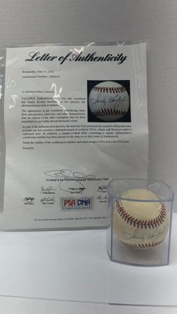 SANDY KOUFAX SIGNED BASEBALL PSA/DNA