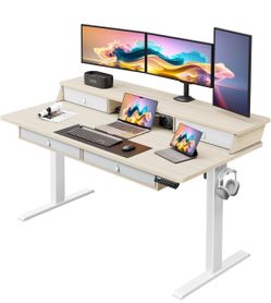 55in X 30in Electric Standing Desk (with 4 Drawers) - see description for more info.