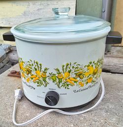 Corelle spice of life crock pot slow cooker with white milk glass insert ! Perfect !