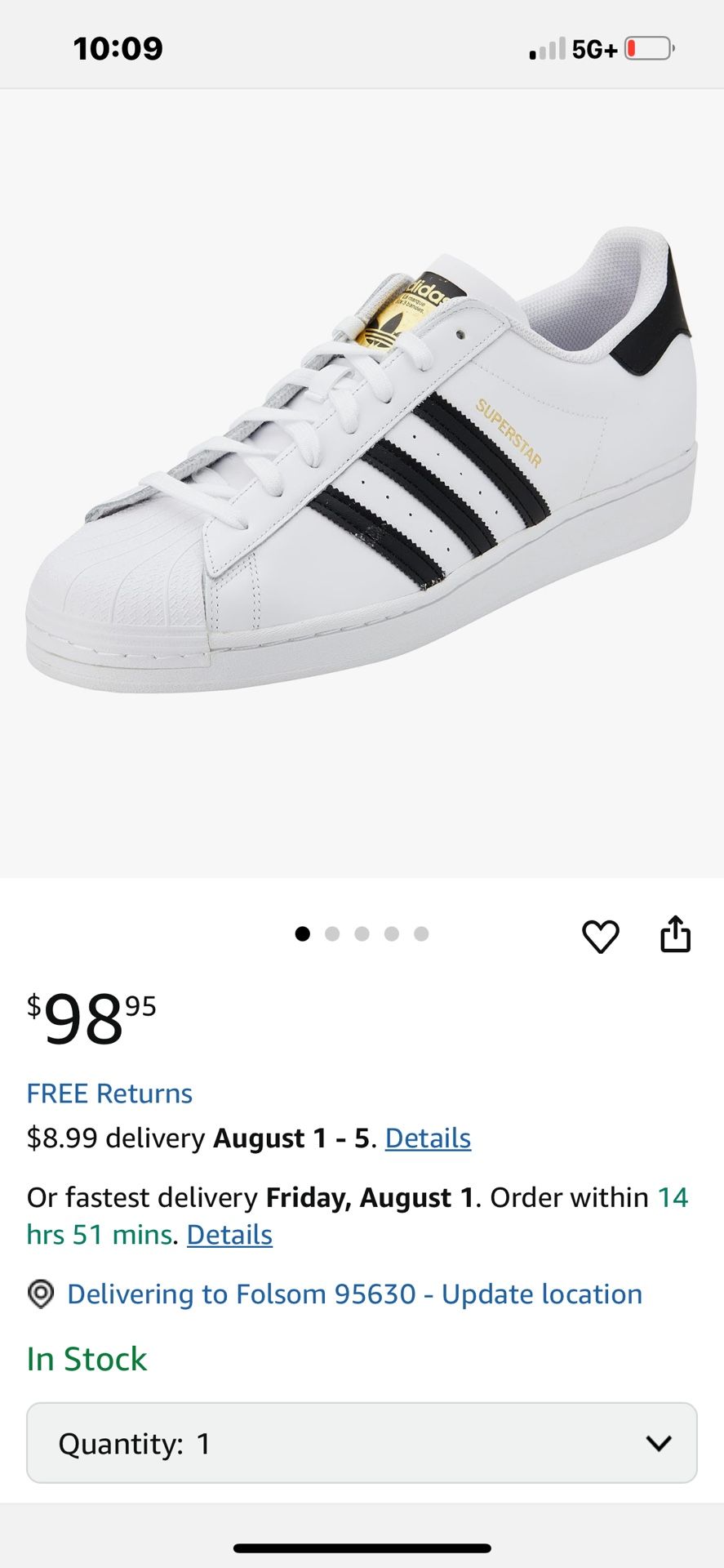 New Women’s Adidas Superstar Size 10