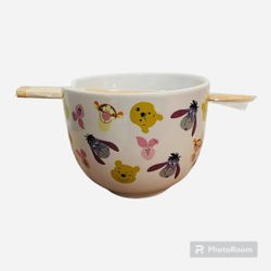 Disney Winnie The Pooh, Piglet, Tigger And Eeyore Ramen Bowl With Chopsticks