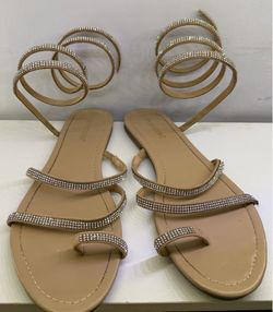 Shoe Dazzle Rhinestone Wrap Sandals