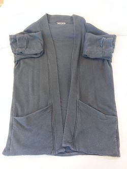 Medium Black Cardigan with Geometric Back Print