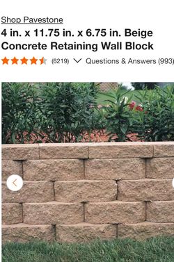 4 in. x 11.75 in. x 6.75 in. Beige Concrete Retaining Wall Block