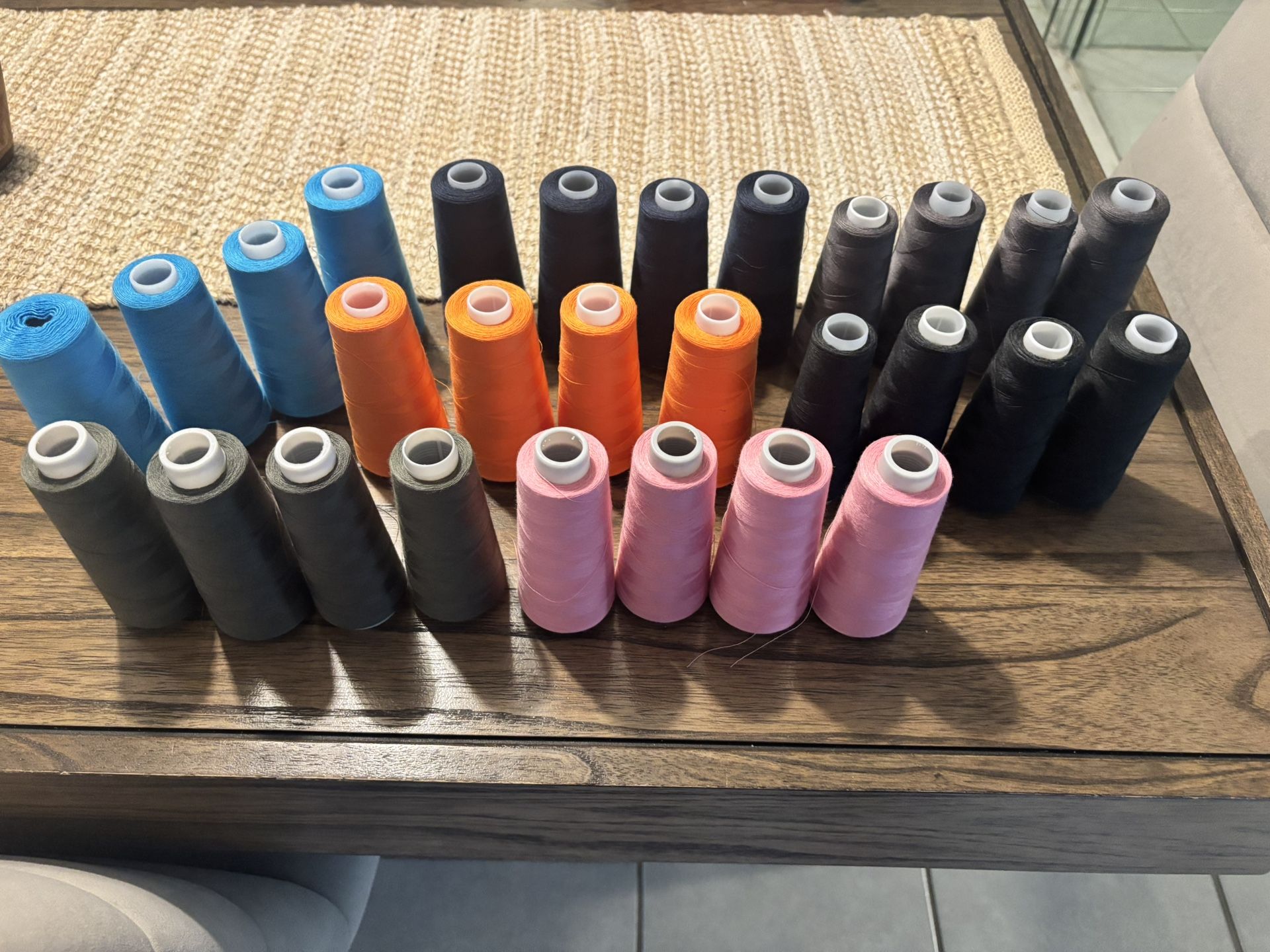 4 Spools of Thread – 7 Vibrant Colors – Perfect for Sewing, Embroidery, and Crafts