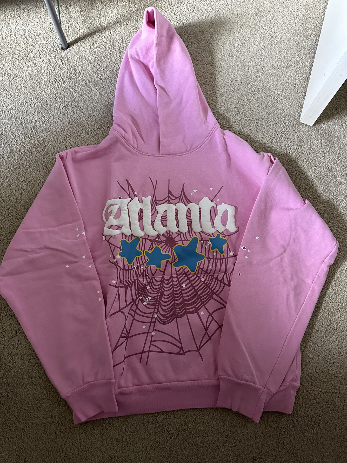 Sp5der Atlanta Pink Hoodie Size Medium 