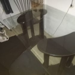 Double Glass Coffee Table and Dining Table 