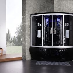 Maya Bath Siena (left) Steam Shower Jetted Tub 