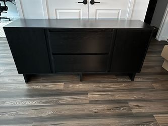 Black Wood Sideboard Buffet Cabinet
