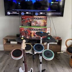 Xbox Series/One Rock Band 4 Drums Guitar Mic Pro Cymbals Band In A Bundle W Box