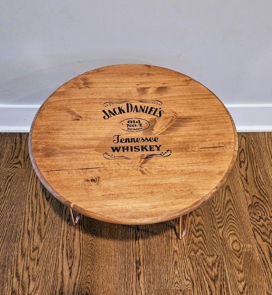 Custom "Jack Daniel's Whiskey" Side Table! (24" Round, 17" High)