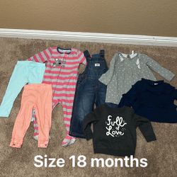 Toddler Girl Infant variety Bundle Lot Size 18 Months 