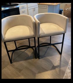 Cream colored barstools x2