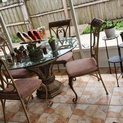 Metal dining room table