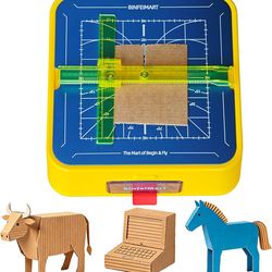 Electric Cardboard Cutter for Educational Institutions, Blade-Free Safe Craft Tool with Aluminum Base, LED Dust Collection, CPC Certified for Classroo