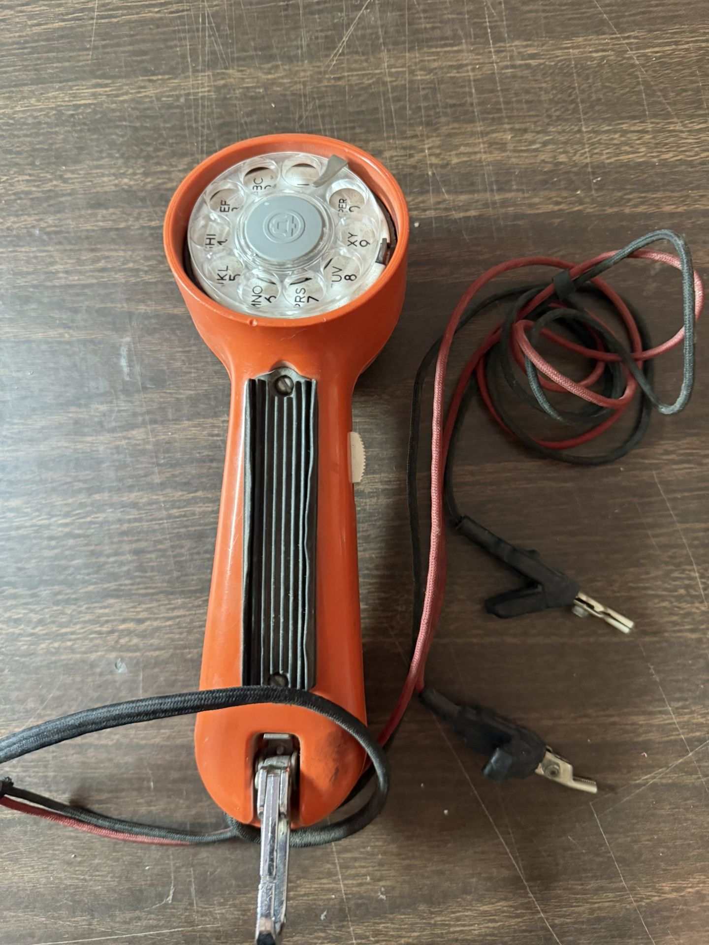 Vintage Bell System Western Electric Lineman’s Test/Butt Set Rotary Phone Orange