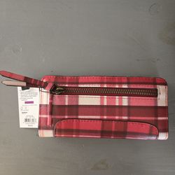 NEW Plaid RFID Blocking Clutch Wallet