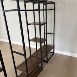 Wood And Metal Display Shelves