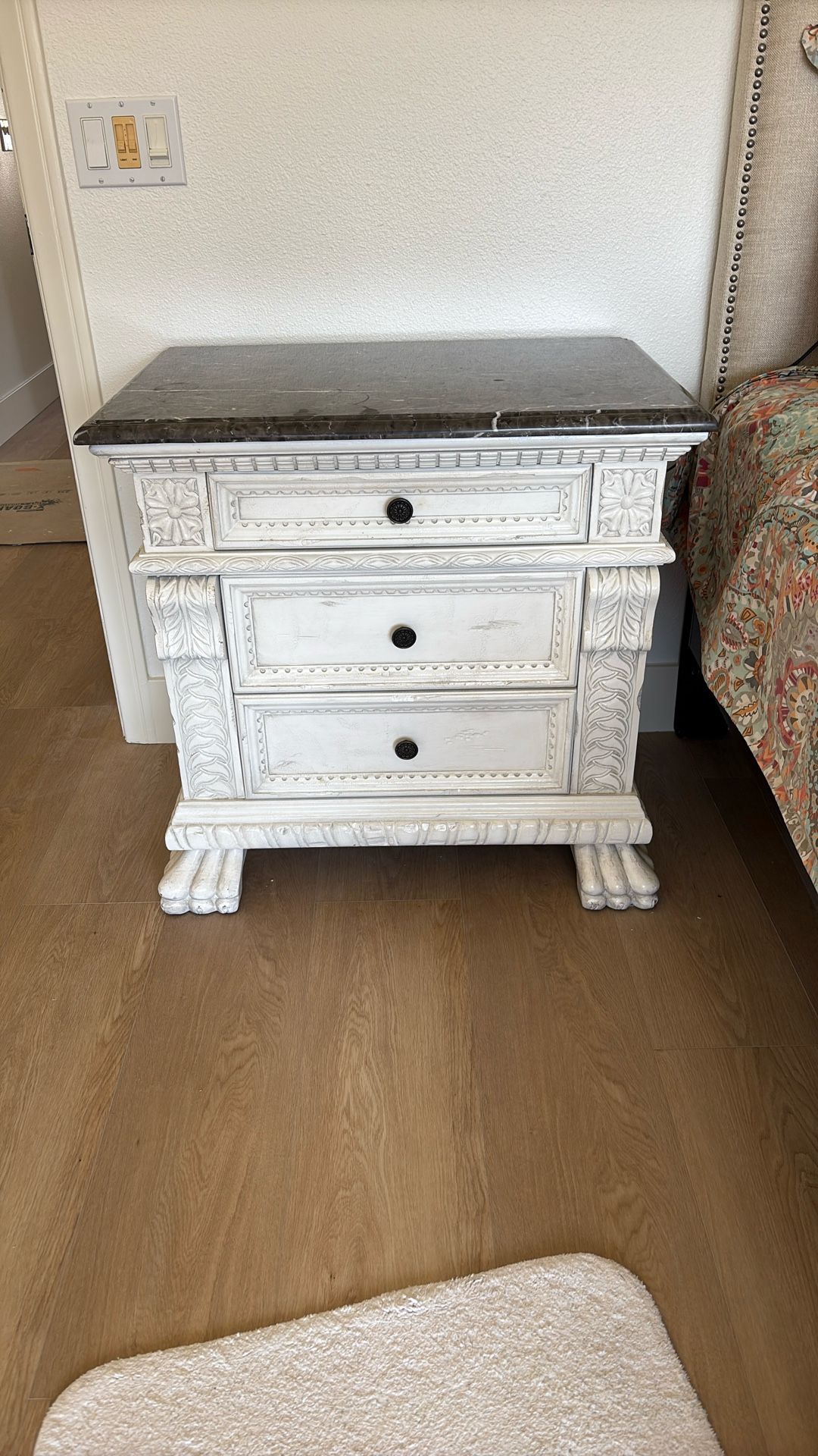 Pair Wonderful Stone Top End Tables