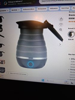 Travel Kettle. Collapsible, Dual Voltage, NEW