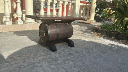 Wine Barrel Base Dining Table