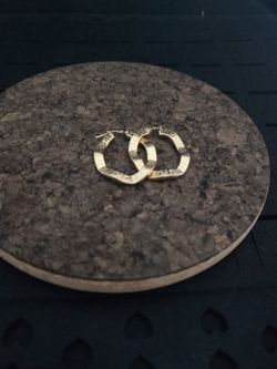 18K Gold Versace Inspired Wavy Hoop Earings