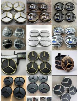 4 PCS 75mm / 3 INCH Mercedes CENTER CAPS FOR MERCEDES BENZ C E CLS S B seea all 12 photos