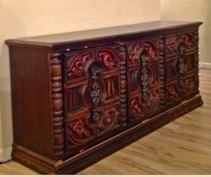 Victorian Credenza with drawers and storage middle door