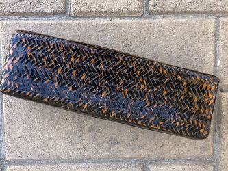 Lackered Straw Box 10” Long 3.5” Wide