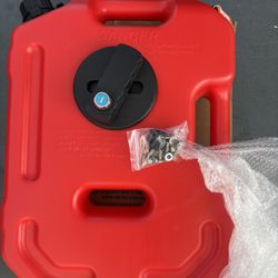 Gas Can, 2.64 Gallon/10L, Fuel Tank with Spout and Lockable Bracket, Storage Gasoline Container, Auto-Off Function & Adjustable Flow Rate, Compatible 