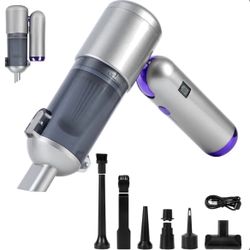 Car Vacuum V15 Pro, Portable Handheld Vacuum Cordless with 17KPa Powerful Suction & Brushless Motor, 4-in-1 Foldable Mini Car Vacuum Cleaner High Powe