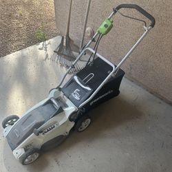 Greenworks 16" Corded Electric 10 Amp Walk-Behind Push Lawn Mower 25142