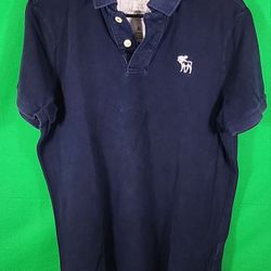 Abercrombie & Fitch Blue Short Sleeve Henley size XL (Runs On A Tight fit)