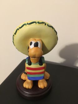 Disney Pluto Mexican Sombrero figurine