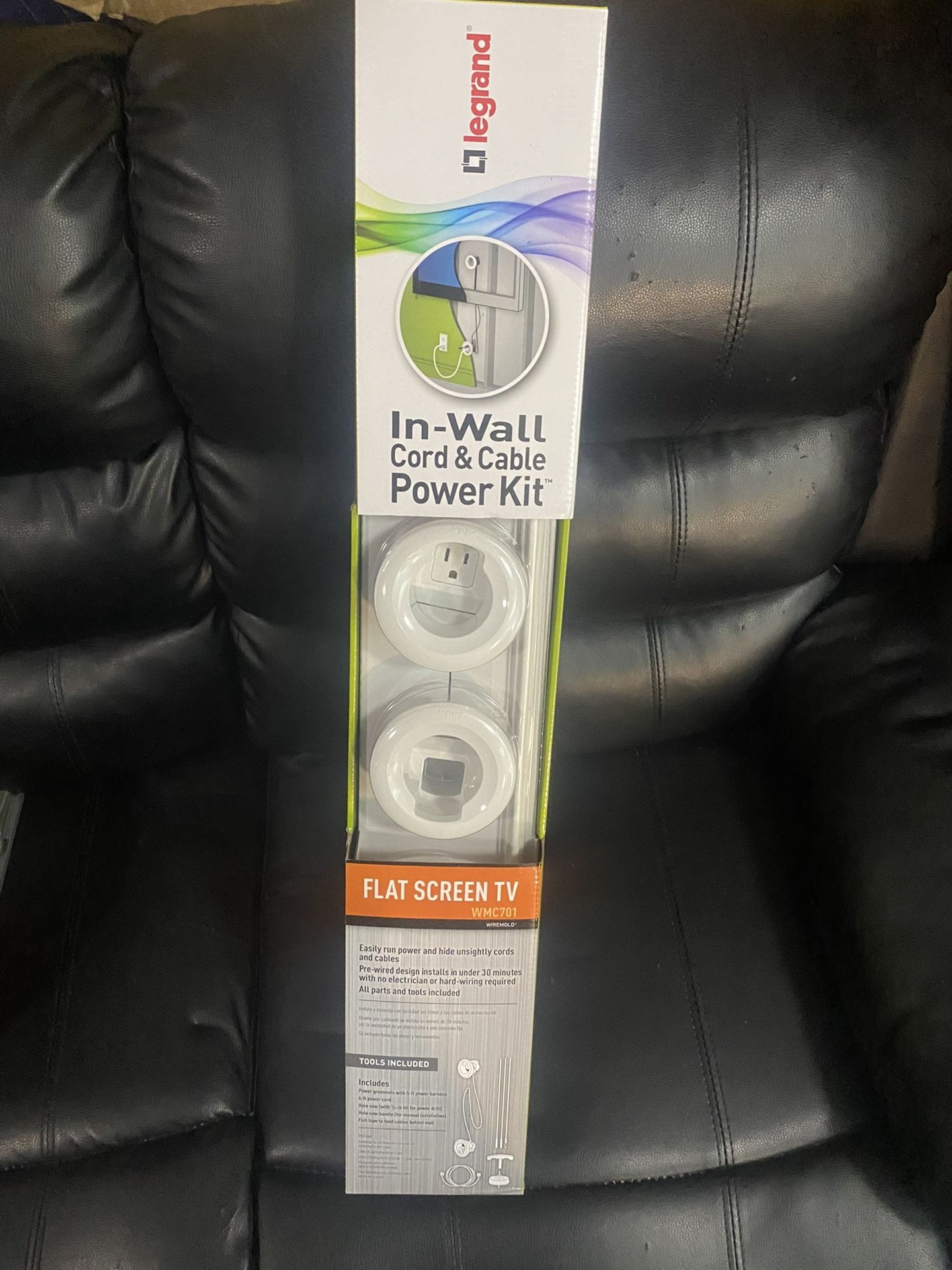 LEGRAND WIREMOLD IN WALL WMC701 White Cord & Cable Power Kit