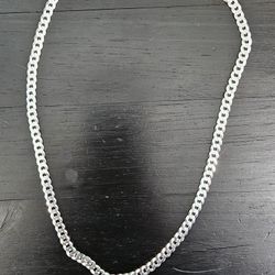24in. 7mm. 925 Sterling Italian Silver CUBAN