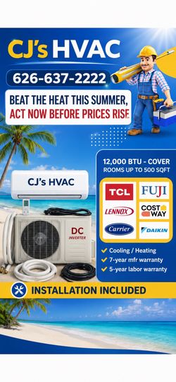 Heater And Cooling Mini Split System With Installation