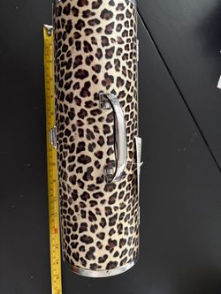 Leopard Print Cylinder Wine Carrier Case