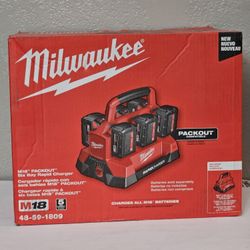 Milwaukee M18 18V Lithium-Ion PACKOUT 6-Port Rapid Charger Brand New Tool Only 