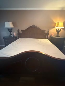 King Size Bed Frame — Traditional Cherry Finish